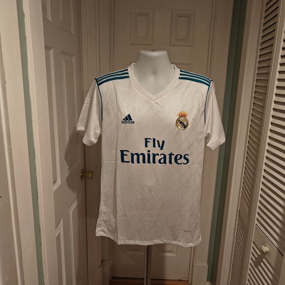 Real Madrid 2017-18 Home Jersey Adidas Men's Sizes M and L Football Soccer - Picture 2 of 16